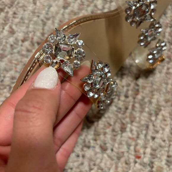 ShoeDazzle Haleigh Embellished Slide Sandal Bling- Size 10 - Picture 5 of 9